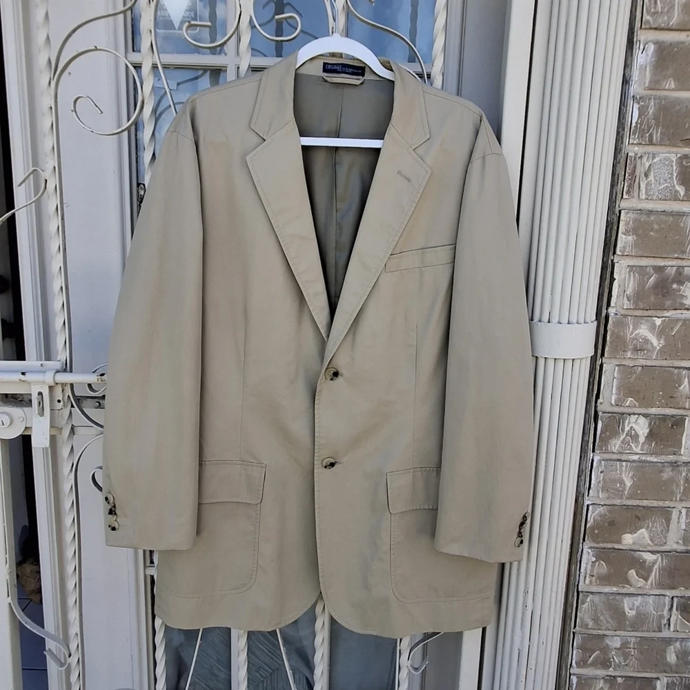 Polo Ralph Lauren Tan Cotton 2-button Sportcoat Blazer Men Size 44R - Picture 4 of 16